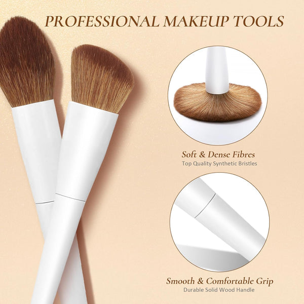 Makeup Brushes with Case 20Pcs Professional Makeup Brush Set, Foundation Powder Eyeshadow Brush Set Eyebrow Concealer Contour Travel Brushes Kit
