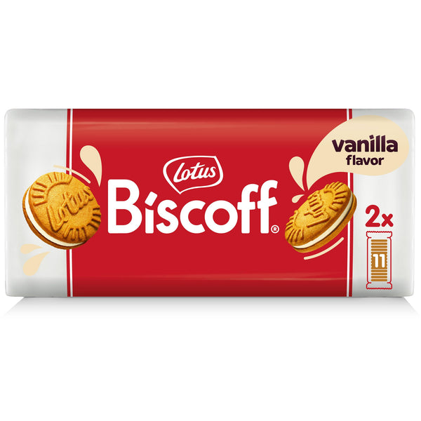 Lotus Biscoff Sandwich Cookies, Vanilla, 22 Cookies per pack, 7.76 Ounce Vanilla 11 Count (Pack of 2)