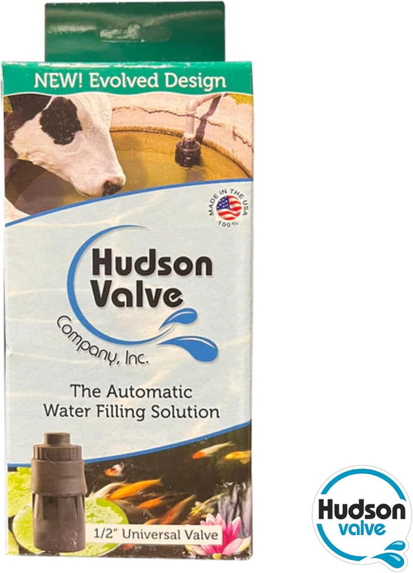 Hudson Valve 1/2" Self-Contained Automatic Water Float Valve VSG | Use for Pond Auto Fill, Livestock Tanks, Fountains, Troughs, Swimming Pools and