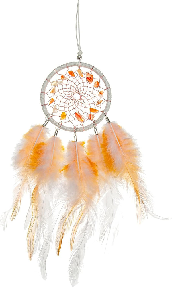 Mini Dream Catchers - Rooster Feather with Red Agate, Handmade Small Dreamcatcher for Bedroom, Dream Catcher for Girls, Dream Catchers for Boys,