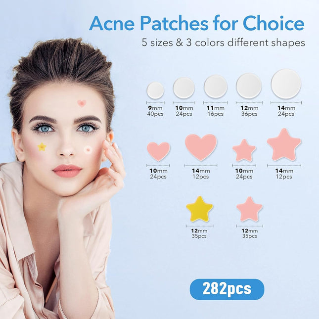 Pimple Patches for Face, Acne Patches Hydrocolloid, Cute Star Zit Covers for Fac