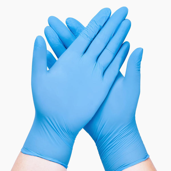 SwiftGrip Disposable Nitrile Exam Gloves, Blue, Latex Free, Medical Gloves for Cleaning, Food-Safe, Powder Free, Non-Sterile 100 Medium