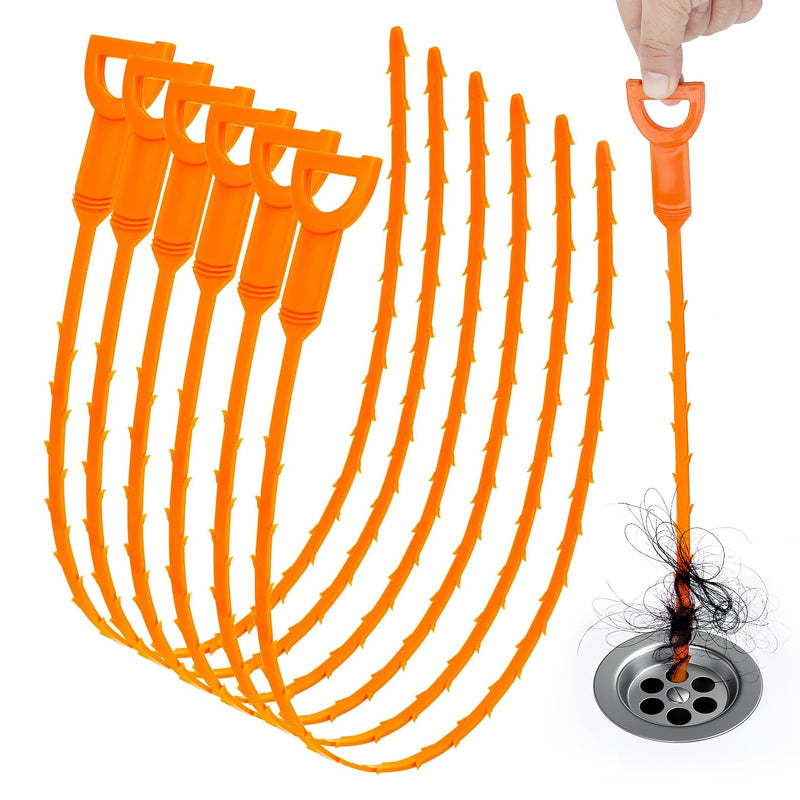 6PCS Drain Clog Remover Tool, Drain Hari Cleaner Tool, Hair Cather Shower Drain Tool, Drain Auger Hair Cleaning Tool for Shower Kitchen Sink Bath