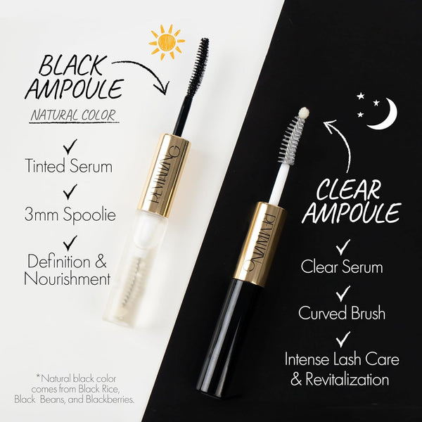 DPC Revitalizing Dual Lash Ampoule | 2-In-1 Korean Lash Serum W/20 Peptides | Lash Oil Ampoule Serum 0.33 Fl Oz