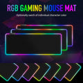 Large RGB Gaming Mouse Pad -15 Light Modes Touch Control Extended Soft Computer Keyboard Mat Non-Slip Rubber Base for Gamer Esports Pros 31.5X11.8
