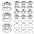 CRAFTMEmore 3/8" (10MM) Hole 100 Sets Grommets Eyelets with Washers for Clothes, Leather, Canvas (Silver)