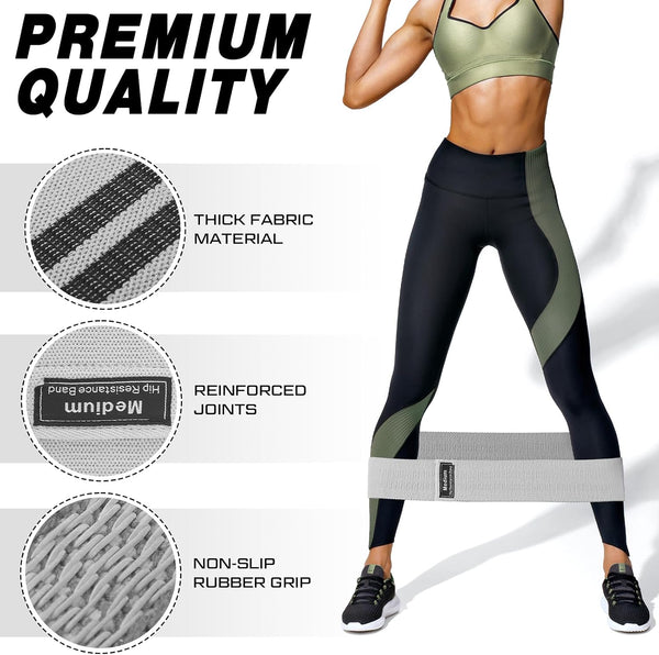 12 Pcs Fabric Resistance Bands for Working Out Non-Slip Booty Exercise Loop Bands for Women Men Glutes Hip Thigh Butt Yoga Pilates Fitness Gym,