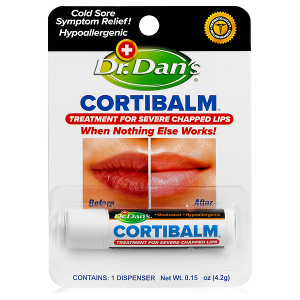 Dr. Dan's Cortibalm - 1 Pack - for Dry Cracked Lips - Healing Lip Balm for Severely Chapped Lips - Designed for Men, Women and Children 1 Count