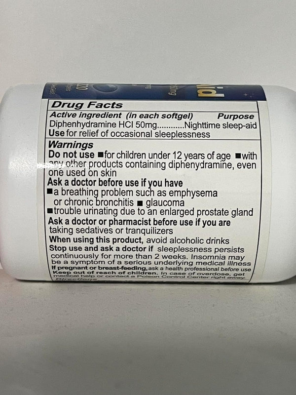 Sleep Aid, Diphenhydramine 50Mg, Easy-To-Swallow Softgels, Supports Deeper Restful Sleeping, Non Habit-Forming (220 Counts)