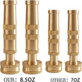 Hourleey Adjustable Twist Hose Nozzle, 4" Heavy-Duty Brass Hose Nozzle with 10 Garden Hose Rubber Washers, 2 Pack 4 Inch Nozzle Twist 2Pack