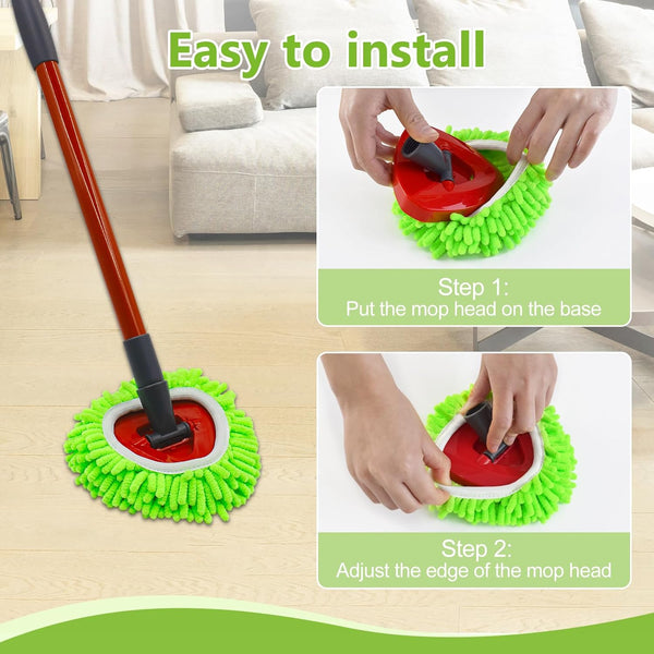 Mop Heads Replacements,Mop Replace Heads Compatible with Ocedar Rinseclean 2-Tank Spin Mop,Reusable Mop Head for Wet/Dry,3 Pack