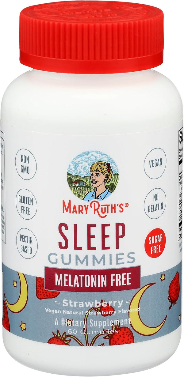 Maryruth Organics Sleep Gummies | Sugar Free | NO Melatonin | L Theanine | Lemon Balm Leaf | Chamomile | Vitamin B6 | Relaxation & Sleep Support |