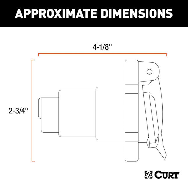 CURT 58150 Vehicle-Side 7-Pin RV Blade Trailer Wiring Harness Connector