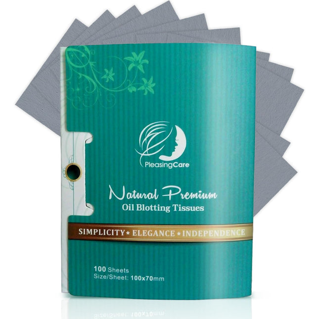 Natural Face Oil Blotting Paper - Bamboo Charcoal 100 Counts, Easy Dispensing Oi