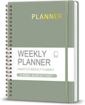 Undated Weekly Planner, Weekly to Do List Notebook with Goal, Organizer & Habit Tracker, A5 Daily Planner with Spiral Binding, Ideal for Office