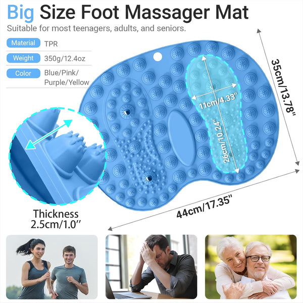 Foot Massager Mat 2PCS, Foot Reflexology Mat with Magnetic Therapy, Standing Desk Mat Acupressure Mat for Feet Relaxation, Pressure Point Mat for