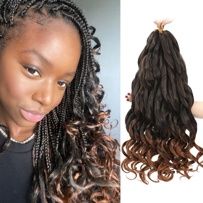 French Curly Pre-Stretched Braiding Hair 12 Inch 8 Packs - Bouncy Loose Wavy Syn