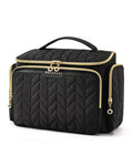 BAGSMART Travel Toiletry Bag, Large Wide-open Travel Bag for Toiletries, Makeup Cosmetic Travel Bag with Handle-Black