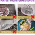 200PCS Bowl Covers Bread Proofing with Storage Bags, Fits Bowls up to 12", Plastic Wrap for Food Plastic Bowl Covers Elastic Reusable Plate Covers