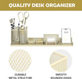 SUPEASY Pen Holder for Desk, 6 Piece Mesh Desk Organizer Set, Desk Accessories for Office Organization with Mail Organizer, Letter Phone Holder,