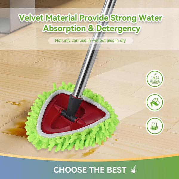 4 Pack Reusable Microfiber Mop Pads Compatible with O-Cedar EasyWring 1-Tank Spin Mop System,Elastic Mop Head Replacement for Deep Clean,Machine