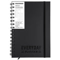 Undated Hardcover Daily Planner Notebook with Schedule Hourly Appointment Book A5(5.7" X 8.3") Spiral - Black