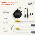 Elgin Ruckus Wireless Bluetooth Earplug Headphones, 25 dB NRR, Noise Canceling Mic, 12-Hour Battery, IP65 Sweatproof, Compliant with OSHA Hearing