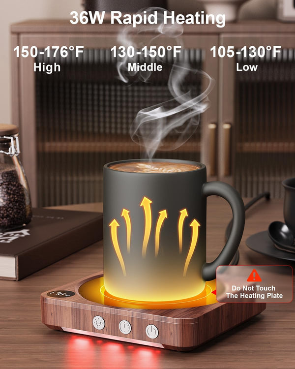 House Gem Mug Warmer - 36W Coffee Mug Warmer for Desk with Temperature Display, 2-12Hrs Auto Shut Off, Smart Candle Warmer - Ideal Coffee Gifts