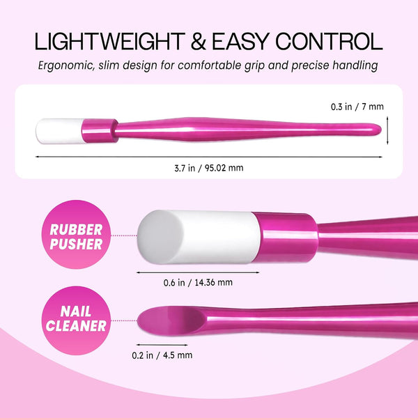 Pana® USA (10Pcs in a Pack) Plastic Cuticle Pusher Hard Rubber Tipped Nail Art Tool Cleaner Remover