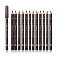 12 Pcs Dark Brown Eyebrow Pencil Eyeliner Makeup，Soft Textured，Easy to Color，Waterproof，Long Lasting Eyebrow Tint Pen for Fills in Sparse Areas