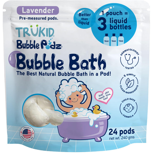 Trukid Bubble Podz Bubble Bath for Kids, Toddlers, & Babies, Tear Free Gentle & 