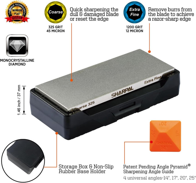 SHARPAL 156N Double-Sided Diamond Sharpening Stone Whetstone Knife Sharpener | C