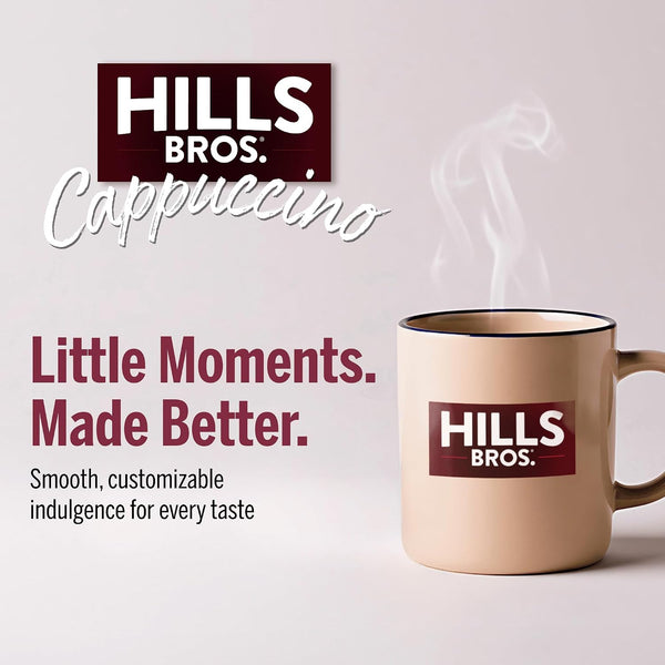 Hills Bros. Cappuccino Mix – Rich, Frothy Coffeehouse-Tasting Instant Drink Mix – Quick and Easy Preparation – Perfect for Hot & Iced Drinks &