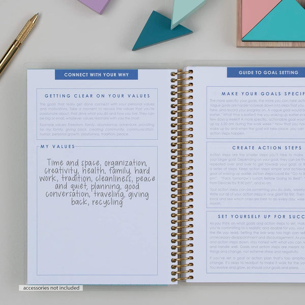Erin Condren Coiled A5 Planner - Goal Setting, Featuring Goal-Setting Tips and Advice, Goal-Tracking Spreads, To-Do Lists for Action Steps, and