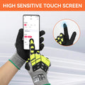 2 Pairs Safety Work Gloves,Impact Gloves for Men Women,Cut Resistant Non-Slip Heavy Duty Gloves with Nitrile Grip,Touch Screen Glove with Impact