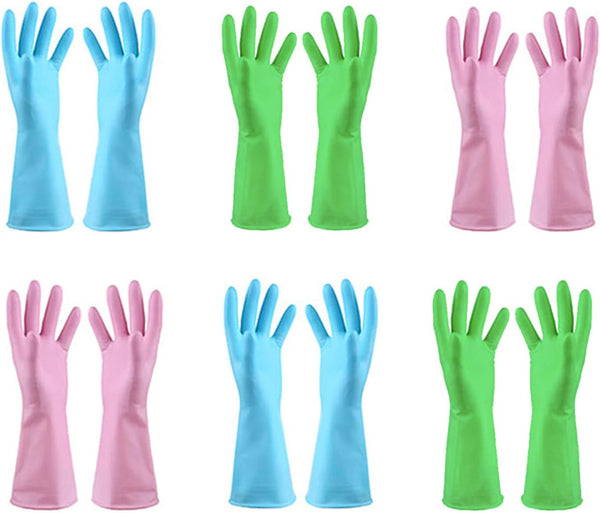 URSMART Reusable Household Gloves - Waterproof Rubber Latex Cleaning Laundry Gloves Dishwashing Gloves for Kitchen Dish Washing Laundry Cleaning