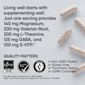 Sports Research® Sleep Complex- Melatonin-Free Vegan Capsules - with Valerian Root, GABA, L-Theanine, Magnesium & 5-HTP - 30 Servings