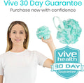 Vive Loofah Sponge Replacement (4 Pk) Shower & Bath Pouf Scrubber for Back & Body Exfoliation, Works with Vive Interchangeable Loofa Handle Long