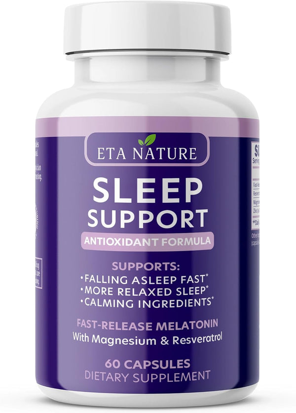 Sleeping Pills & Resveratrol Supplement for anti Aging - Sleep Supplement with Melatonin, Resveratrol, Zinc & Magnesium - Wake up Looking Younger