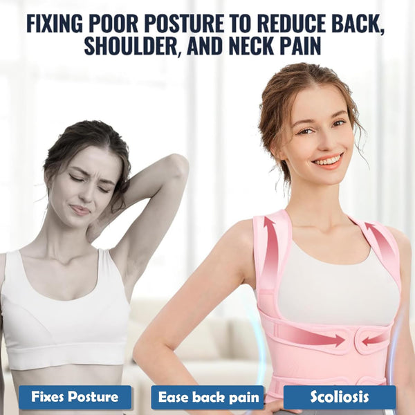 Posture Corrector for Women,Adjustable Full Back Brace and Shoulder Straightener,For Back Pain Relief,Hunchback Correction,Scoliosis,Thoracic