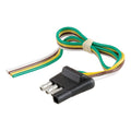 CURT 58030 Trailer-Side 4-Pin Flat Wiring Harness with 12-Inch Wires Pack of 1 Single