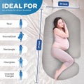 PILLANI Cooling Pregnancy Pillows for Sleeping – 57-Inch Maternity Pillow for Pregnant Women with Removable Washable Cover – Support for Back,