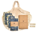 4-Pack Reusable Beeswax Wraps with Produce Bag & 2 Beeswax Bars