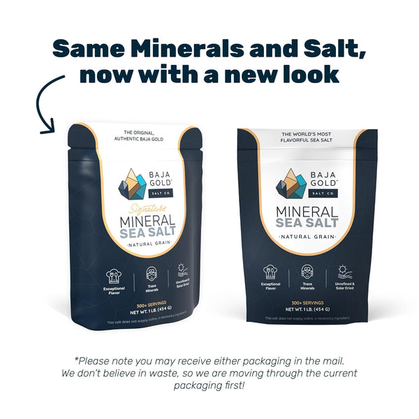 Baja Gold Mineral Sea Salt - Organic Natural Grain Salt for Cooking & Baking | Authentic Baja Salt | Ideal for All Culinary Creations | 1 Lb.