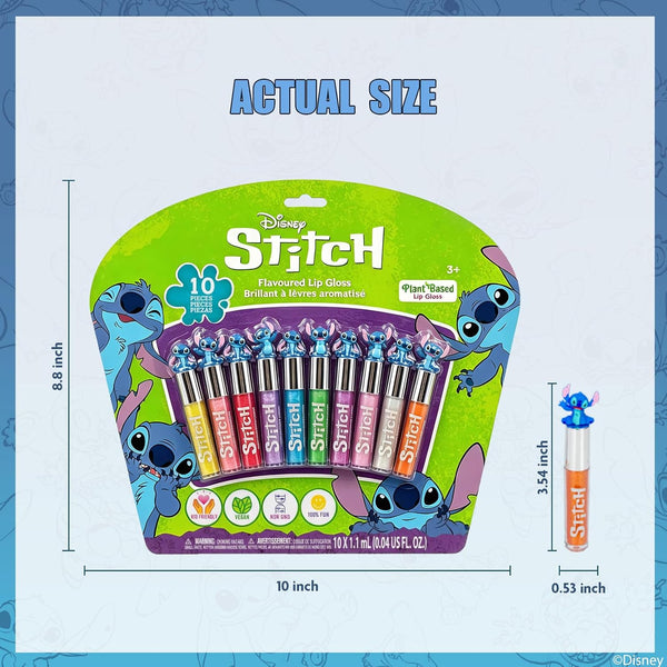 Townley Girl Stitch Lip Gloss Set, 10-Piece Plant-Based, Ages 3+ 0.04 Fl Oz (Pack of 1)