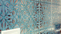 Main Street Peel and Stick Wallpaper Tiles, Teal & Silver Leaves, 24-Pack | 8"x8" tiles, covers 10.67 sq ft. Peel-and-stick paper, no extra