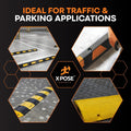 Rebar Stakes - 14 Inch Metal Spikes for Asphalt 1/2 Inch Diameter - 4 Pack Ground Stakes Heavy Duty for Speed Bump, Wheel Stop - Threaded