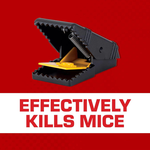 Tomcat Mouse Snap Trap, 4 Traps | Reusable Mouse Trap with No-Touch Disposal, Easy Set for Indoor and Outdoor Use, 2 Packages Each with 2 Traps