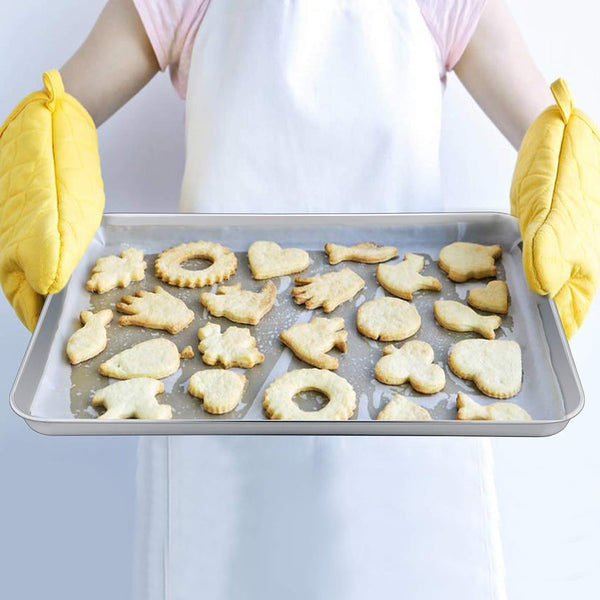P&P CHEF 19.6 Inch Stainless Steel Baking Sheet with Rack Set (2 Pans+ 2 Racks), Cookie Sheets Baking Trays and Cooling Wire Racks, Oven &