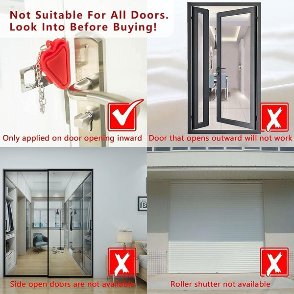 Portable Door Lock & Door Stop Alarm Set, Dual Protection Home Security Door Kit, Travel Hotel Lock Devices Pocket Self Defensey Tools for